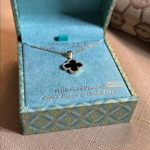 Flash Gold Plated Necklace with black clover